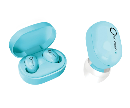 VIGGO DESIGN SŁUCHAWKI DOUSZNE TWS VIGGO Earbuds EBT02B Niebieskie ^